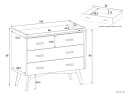 Commode 3 tiroirs WOOD – Chêne Vintage Nateo Concept - dimensions
