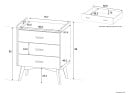 Petite commode 3 tiroirs WOOD – Chêne Vintage Nateo Concept - dimensions