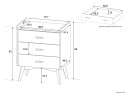 Petite commode 3 tiroirs WOOD – Chêne Vintage Nateo Concept - dimensions