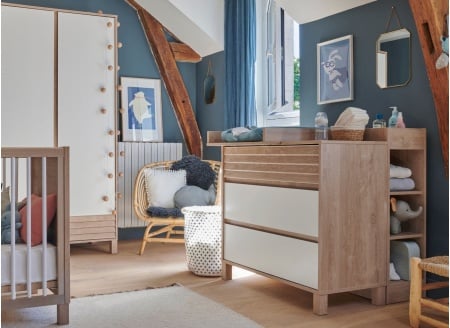 Bibliothèque mobile NINO - commode et plan à langer - 1