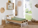 Lit bébé évolutif 70x140 VINTAGE en Blanc et Chêne version lit enfant