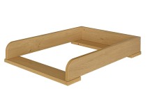 Plan à langer pour commode VINTAGE en Blanc et Chêne sur fond blanc