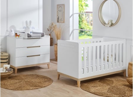Chambre bébé Duo VOLT - Blanc/Hêtre