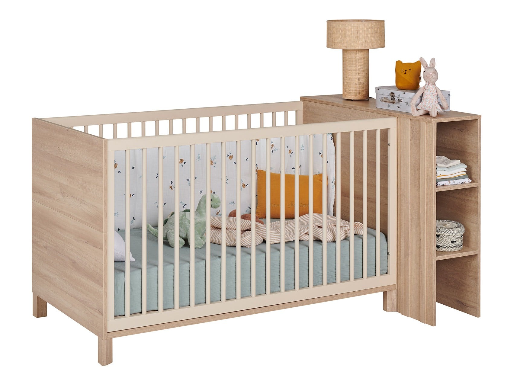 Lit bébé évolutif 70x140 JULIA – Chêne : simplicité et efficacité