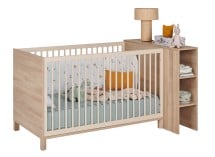 Lit bébé évolutif JULIA avec tête de lit - Fond blanc