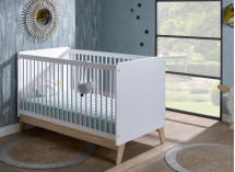 Chambre bébé complète HAXO - Blanc/Pin  - 6