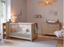 Lit bébé évolutif JULIA à barreaux avec commode
