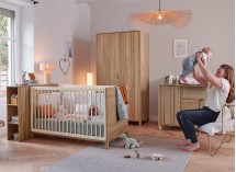 Lit bébé évolutif JULIA avec commode et armoire