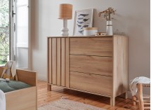 Commode 3 tiroirs 1 porte JULIA sans plan à langer