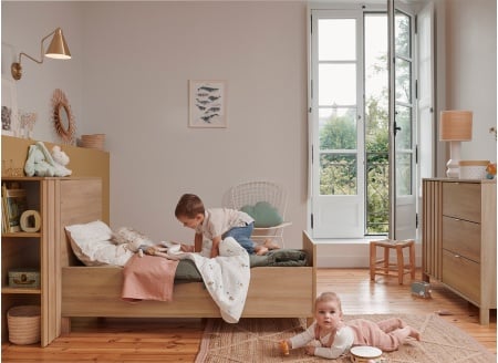 Commode JULIA sans plan à langer avec lit enfant