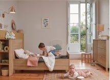 Commode JULIA sans plan à langer avec lit enfant