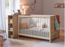 Tête de lit avec lit bébé évolutif JULIA - Fond ambiance