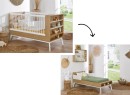 Lit bébé évolutif 70x140 VINTAGE en Blanc et Chêne 1