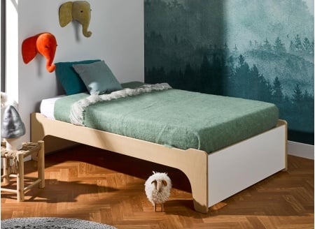 Lit Montessori 90x140 KALIX Blanc/Bois - 2