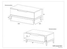 Coffre à jouet VOLT Blanc/Hêtre - Dimensions