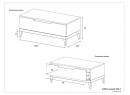 Coffre à jouet VOLT Blanc/Hêtre - Dimensions