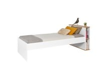 Lit enfant 90x200 avec rangement ALBI Blanc/Chêne - 6