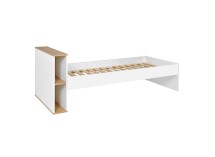 Lit enfant 90x200 avec rangement ALBI Blanc/Chêne - 7