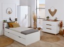 Lit gigogne rangement 90x200 ALBI Blanc/Chêne - 6