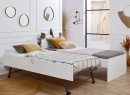 Lit gigogne rangement 90x200 ALBI Blanc/Chêne - 2