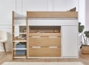 Lit mi-hauteur 90x190 ARLO - Blanc/Chêne - 3