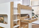 Lit mi-hauteur 90x190 ARLO - Blanc/Chêne - 4