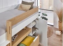 Lit mi-hauteur 90x190 ARLO - Blanc/Chêne - 5