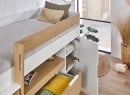 Lit mi-hauteur 90x190 ARLO - Blanc/Chêne - 5