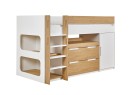 Lit mi-hauteur 90x190 ARLO - Blanc/Chêne - 9