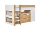 Lit mi-hauteur 90x190 ARLO - Blanc/Chêne - 9