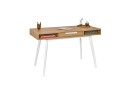 Bureau en bois 1 tiroir VINTAGE - Blanc/Chêne - 6