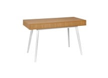 Bureau en bois 1 tiroir VINTAGE - Blanc/Chêne - 7