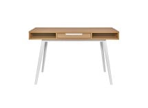 Bureau en bois 1 tiroir VINTAGE - Blanc/Chêne - 9