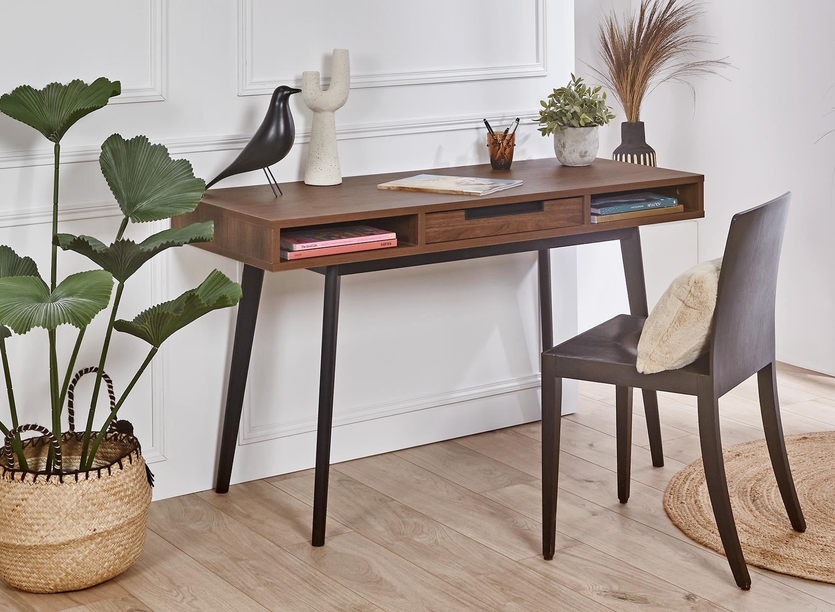 Scrivania in legno con cassetto VINTAGE: in Noce certificato PEFC