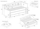 Lit gigogne 90x200 rangement OSLO Bois/Blanc - 9