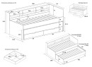 Lit gigogne 90x200 rangement OSLO Bois/Blanc - 9