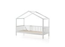 Lit cabane enfant 90x200 pin massif THEO Blanc - 4