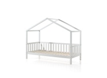 Lit cabane enfant 90x200 pin massif THEO Blanc - 4