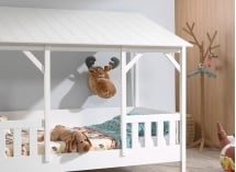 Lit cabane enfant 90x200 avec toit LYNN Blanc - 2