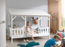 Lit cabane enfant 90x200 avec toit LYNN Blanc - 3
