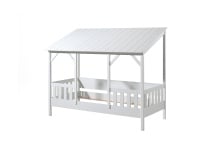 Lit cabane enfant 90x200 avec toit LYNN Blanc - 4