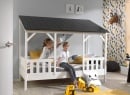 Lit cabane enfant 90x200 avec toit LYNN Noir - 3