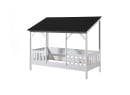 Lit cabane enfant 90x200 avec toit LYNN Noir - 4