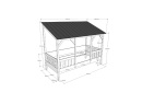 Lit cabane 90x200 avec toit LYNN - Dimensions