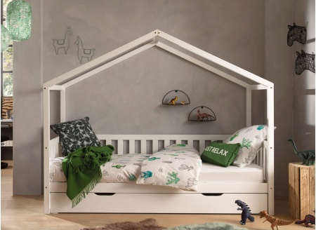 Tiroir de lit cabane THEO en pin massif Blanc - 2