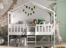 Lit cabane mi-hauteur 90x200 NOAH Blanc - 2