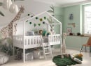 Lit cabane mi-hauteur 90x200 NOAH Blanc - 3
