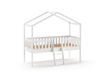 Lit cabane mi-hauteur 90x200 NOAH Blanc - 4