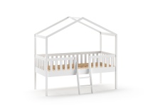 Lit cabane mi-hauteur 90x200 NOAH Blanc - 4