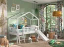 Lit cabane mi-hauteur toboggan NOAH Blanc - 3